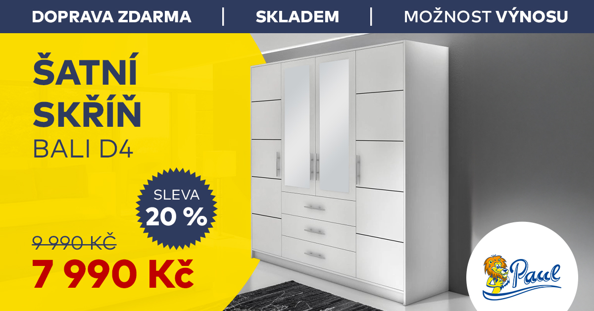 Šatní skříň Bali D4 bílá