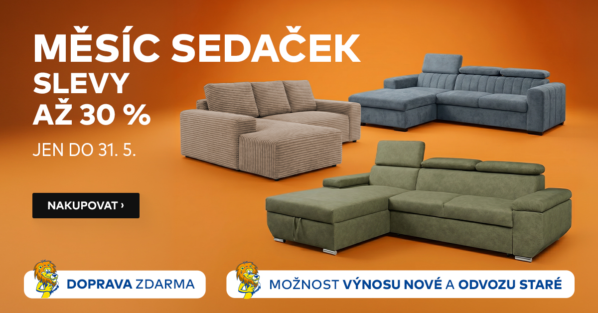 Měsíc sedaček slevy až 30% v Nábytek Paul