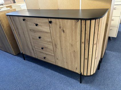 Komoda zaoblená - Dub artisan/ černá