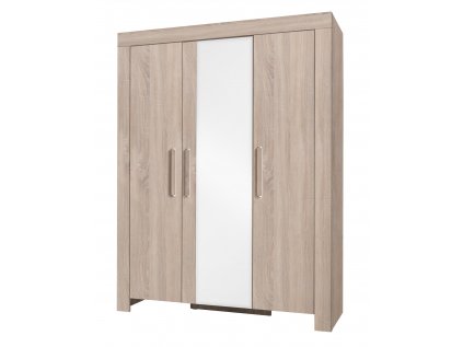 Šatní skříň cezar 1 s klasickými dveřmi se zrcadlem - šířka 150 cm dub sonoma