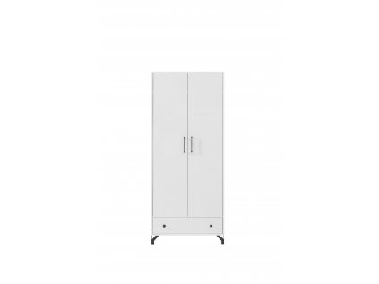 Šatní skříň Bergen BE1 s klasickými dveřmi se šuplíkem - šířka 80 cm bílá