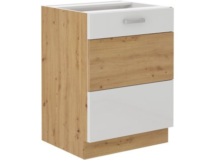 spodní kuchyňská skříňka Artisan o šířce 60 cm barva bílý lesk