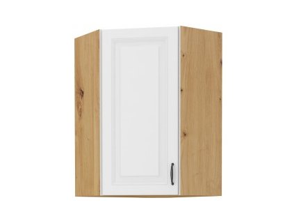 Horní rohová skříňka ke kuchyňské lince Stilo Dub artisan Bílý mat 58 x 58 gn 90 1f