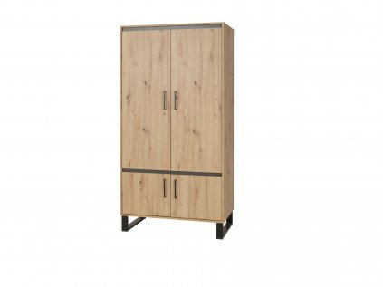 Šatní skříň Newada NW1 s klasickými dveřmi - šířka 80 cm dub artisan
