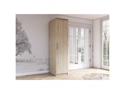 šatní skříň iveta 1d s klasickými dveřmi policová - šířka 50 cm dub sonoma