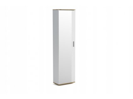 Skříň Justus 06 s klasickými dveřmi - šířka 48,5 cm bílá / dub artisan