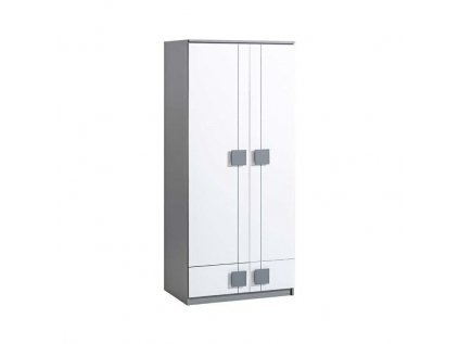 šatní skříň gumi g1 s klasickými dveřmi - šířka 80 cm antracit + briliantově bílá