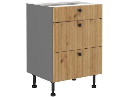 Spodní skříňka Ava 60 D 3S BB se třemi zásuvkami