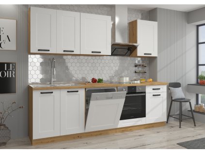 Kuchyňská linka 250 cm Luna 3 v bílé barvě