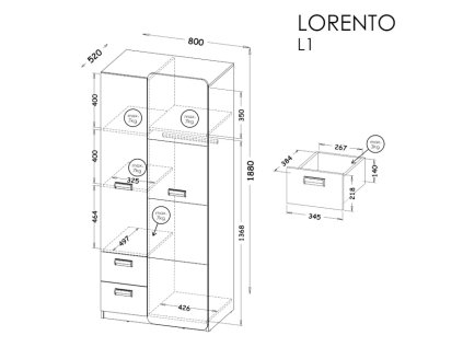 Skříň lorento 3