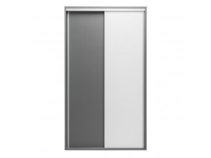 Šatní skříň Zonda Z10 s posuvnými dveřmi - šířka 120 cm šedá + bílá