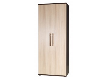 šatní skříň inez plus 3 s klasickými dveřmi - šířka 80 cm jasan tmavý + jasan světlý