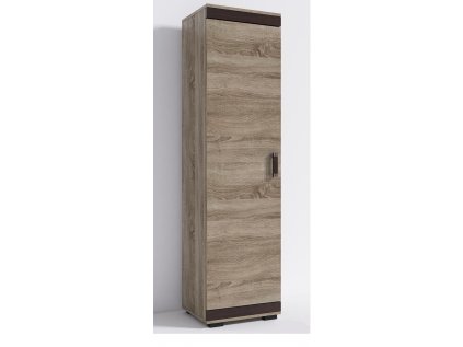 Skříň policová P3 s klasickými dveřmi s policemi - šířka 50 cm dub sonoma trufla / wenge
