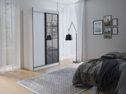 Šatní skříň Oslo II v bílé barvě