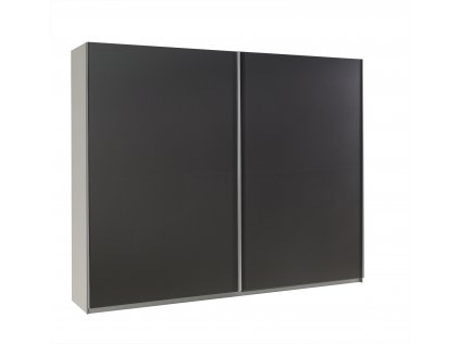 Šatní skříň Lux 18 s posuvnými dveřmi - šířka 244 cm bílá + grafit