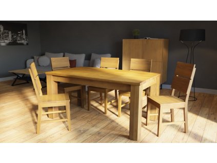Rozkládací jídelní stůl KÁJ 160(230)x90x76 masiv dub