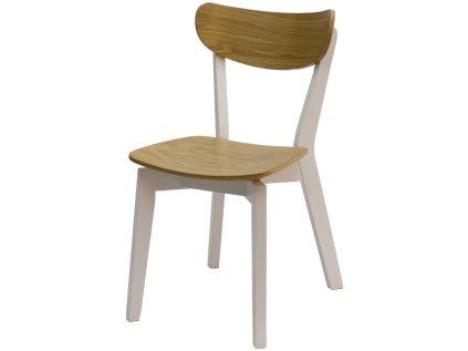 Židle KATEŘINA buková s dubovým sedákem a opěrákem černá/bílá