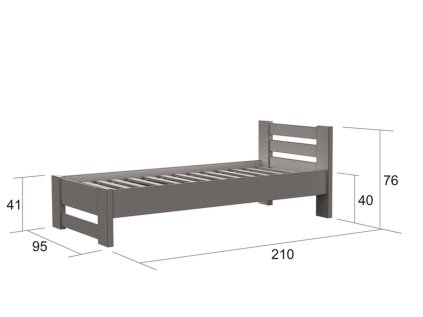 Borovicová postel L810 přírodní 90×200