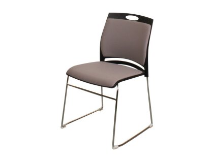 Židle plast černá, čal.šedá,kov JASON