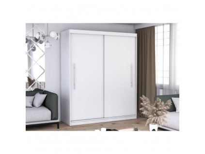 šatní skříň ida s posuvnými dveřmi - šířka 204 cm bílá