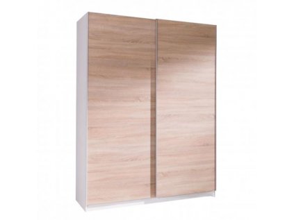 Šatní skříň Batumi 4 s posuvnými dveřmi - šířka 150 cm bílá + dub sonoma