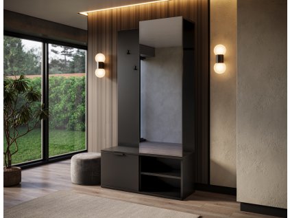 Předsíňová stěna Oturra černá barva