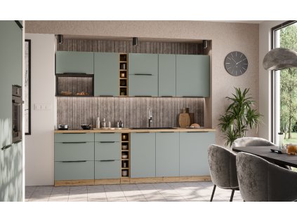 Kuchyňská linka 255 cm Aria 1 - zelená aquamarine