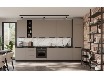 Kuchyňská linka 390 cm Aria 2 černý korpus