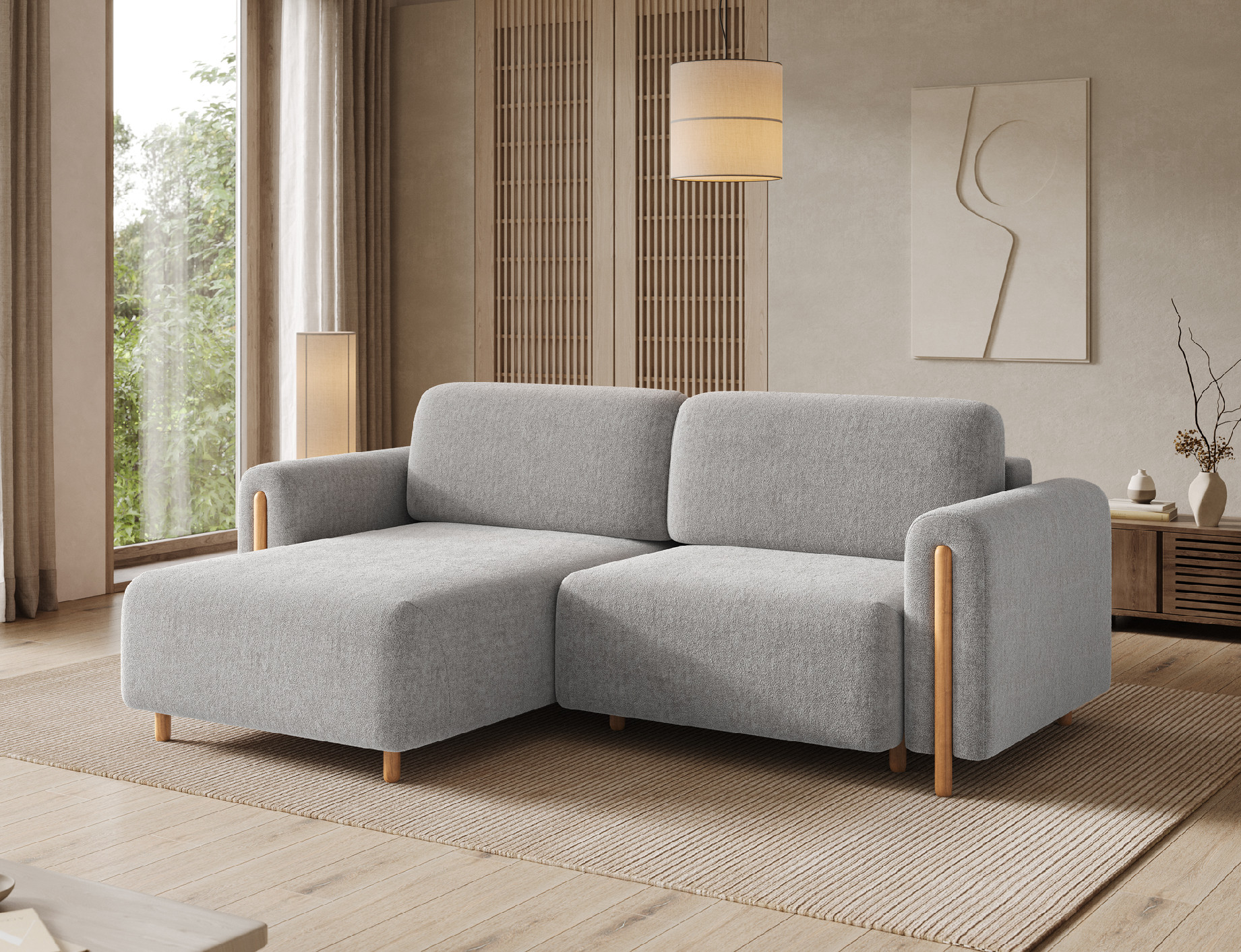 Sedací souprava Acossta Provedení: Levá varianta, Nožičky: Dub, látka: Amore 4