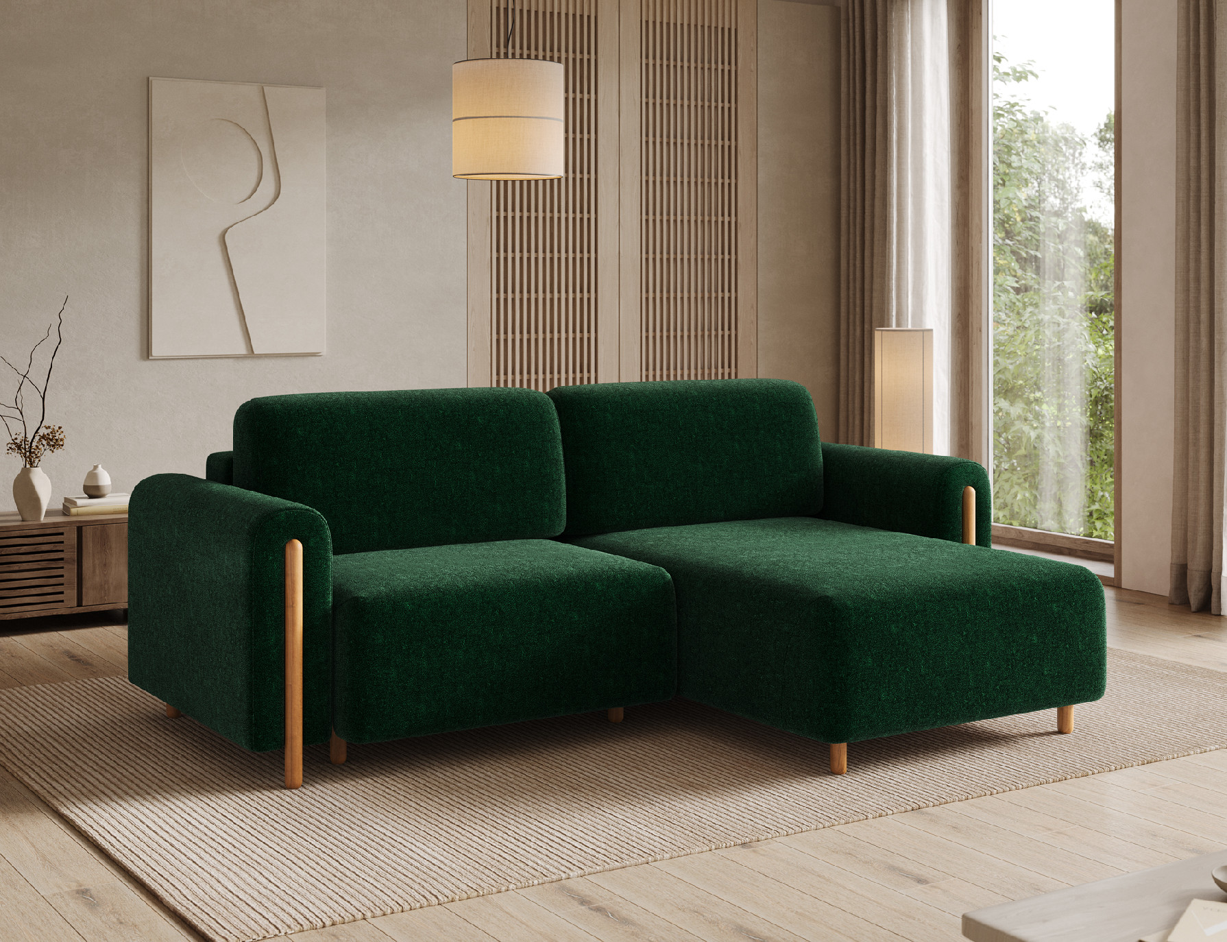 Sedací souprava Acossta Provedení: Pravá varianta, Nožičky: Dub, látka: Amore 35