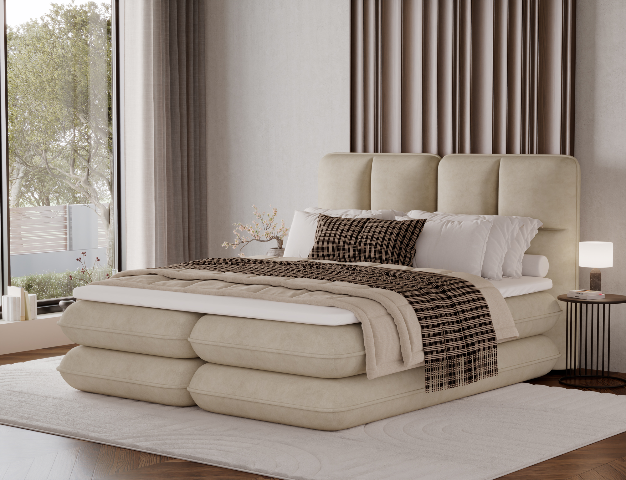 Boxspring Tonila Rozměry: 180 x 200 cm, látka: Aura 18