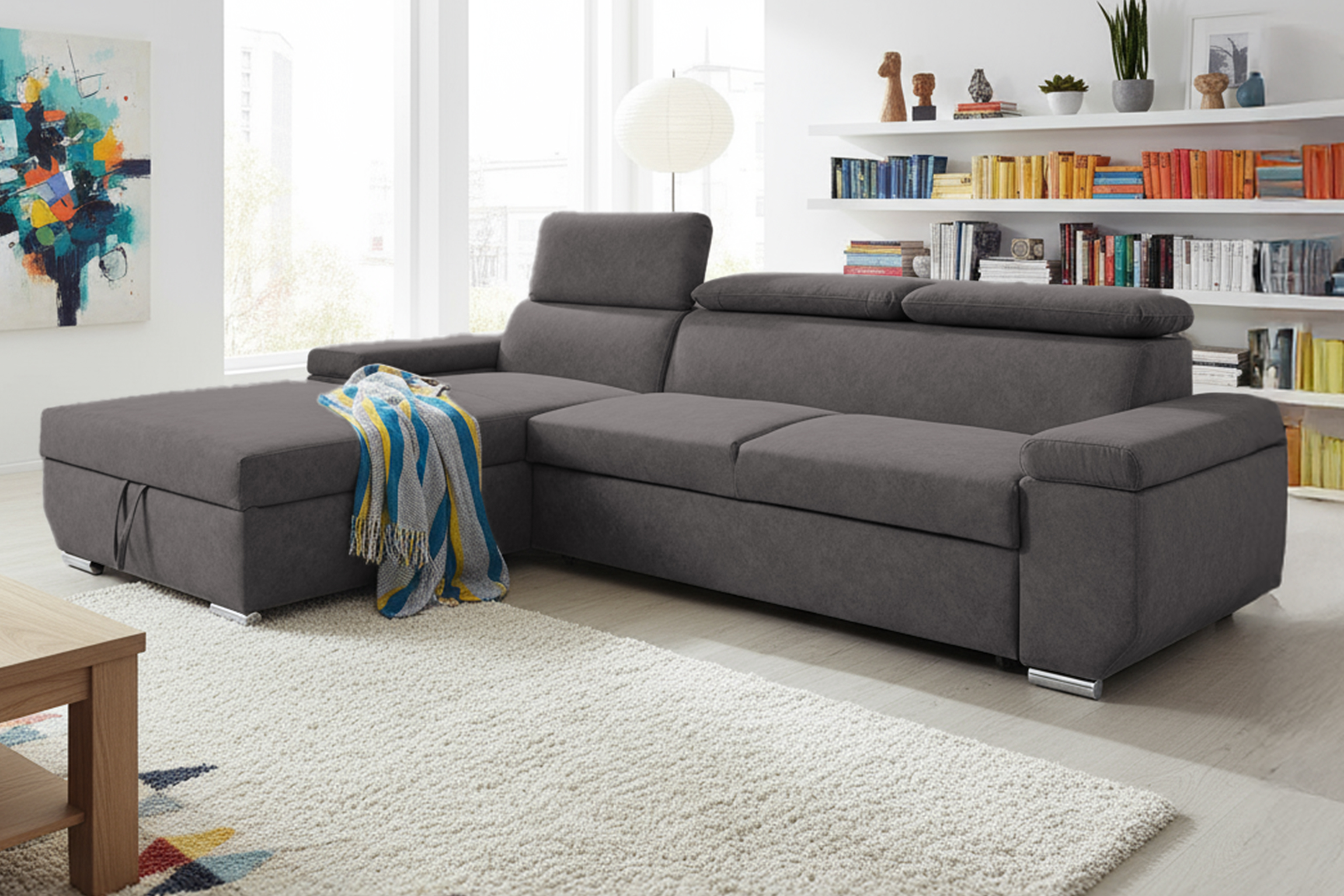 Sedací souprava Lars - Logan Graphite Provedení: Levá varianta, látka: Logan Graphite (obrázek 3)