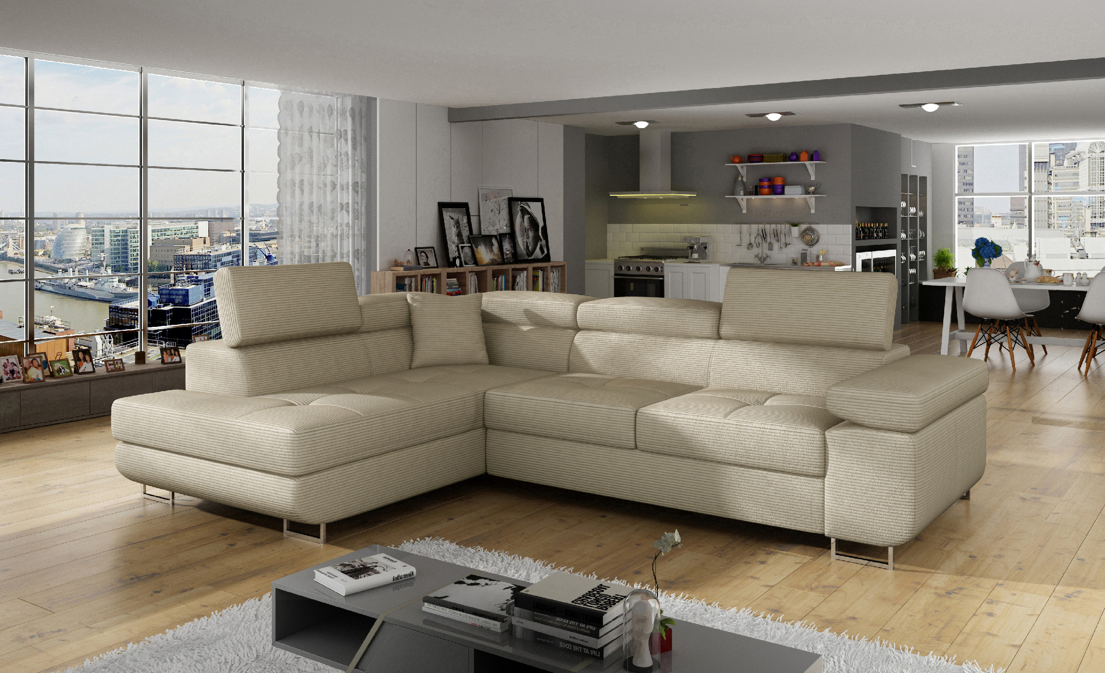 Rohová sedací souprava Anton Provedení: Levá varianta, látka: Jarell 18