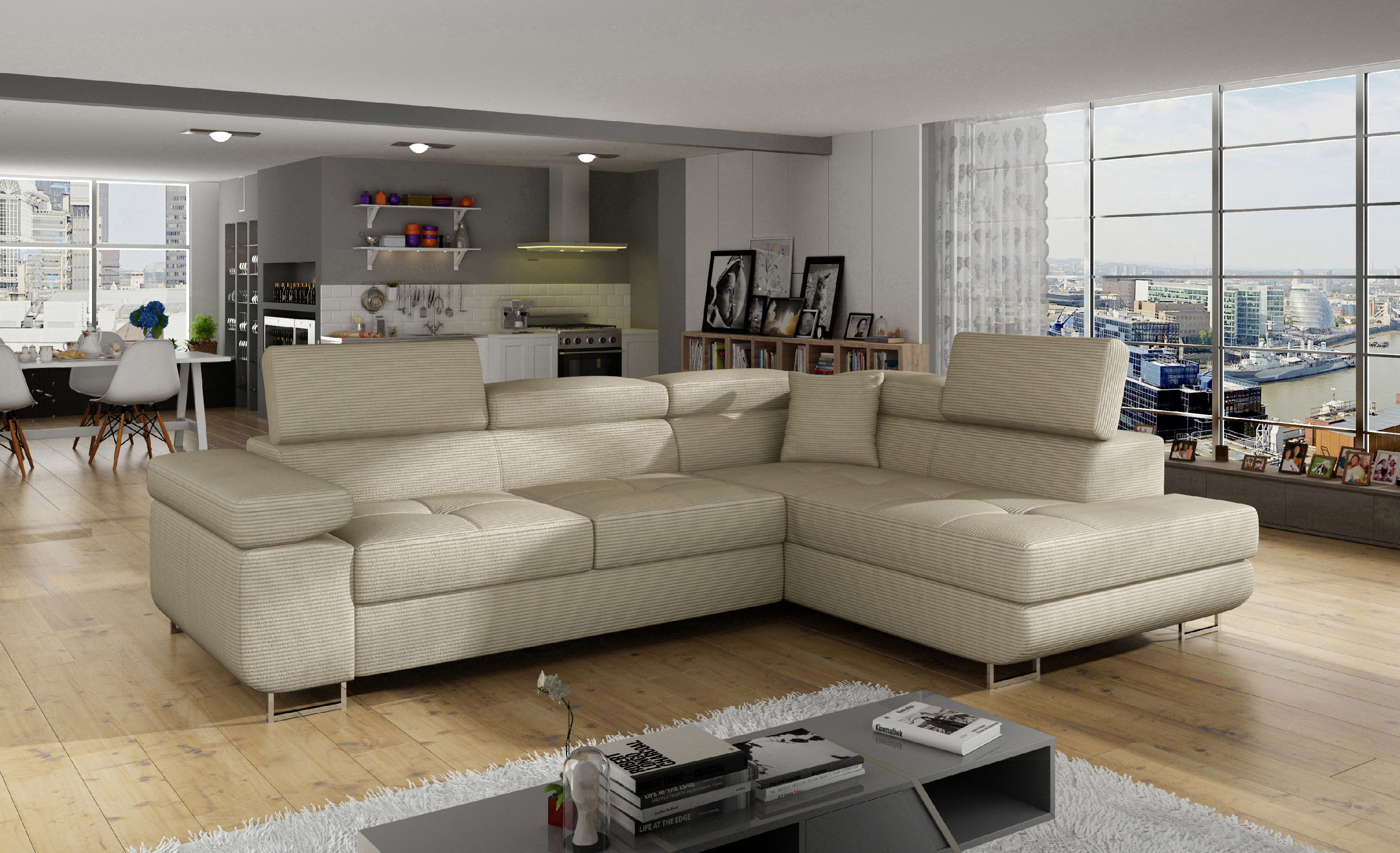 Rohová sedací souprava Anton Provedení: Pravá varianta, látka: Jarell 18