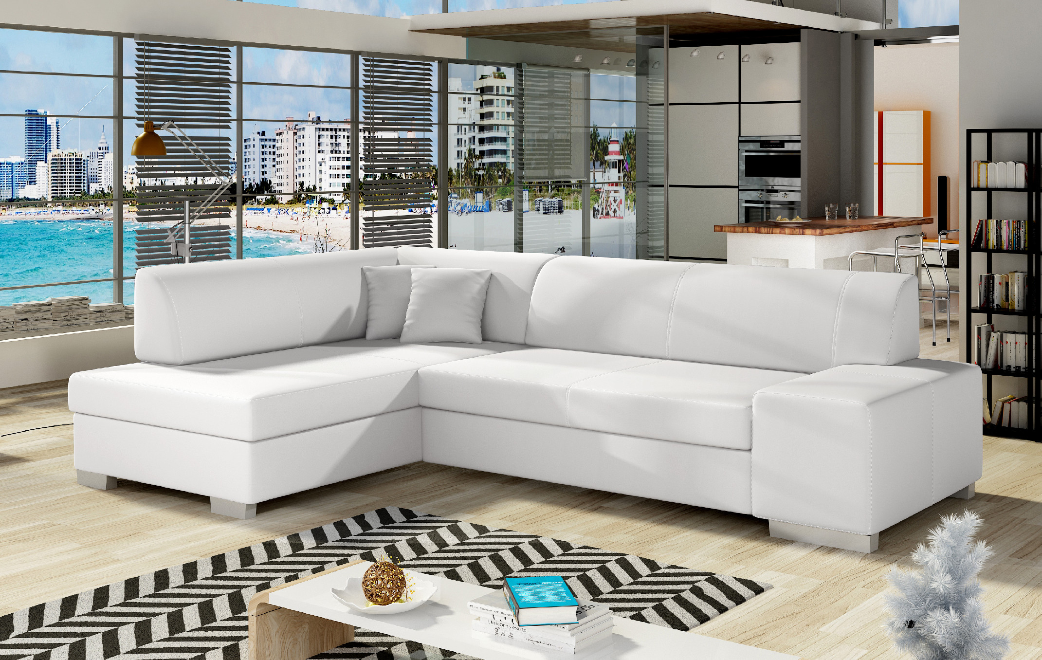 Sedací souprava Fabio Provedení: Levá varianta, látka: Soft 17 white