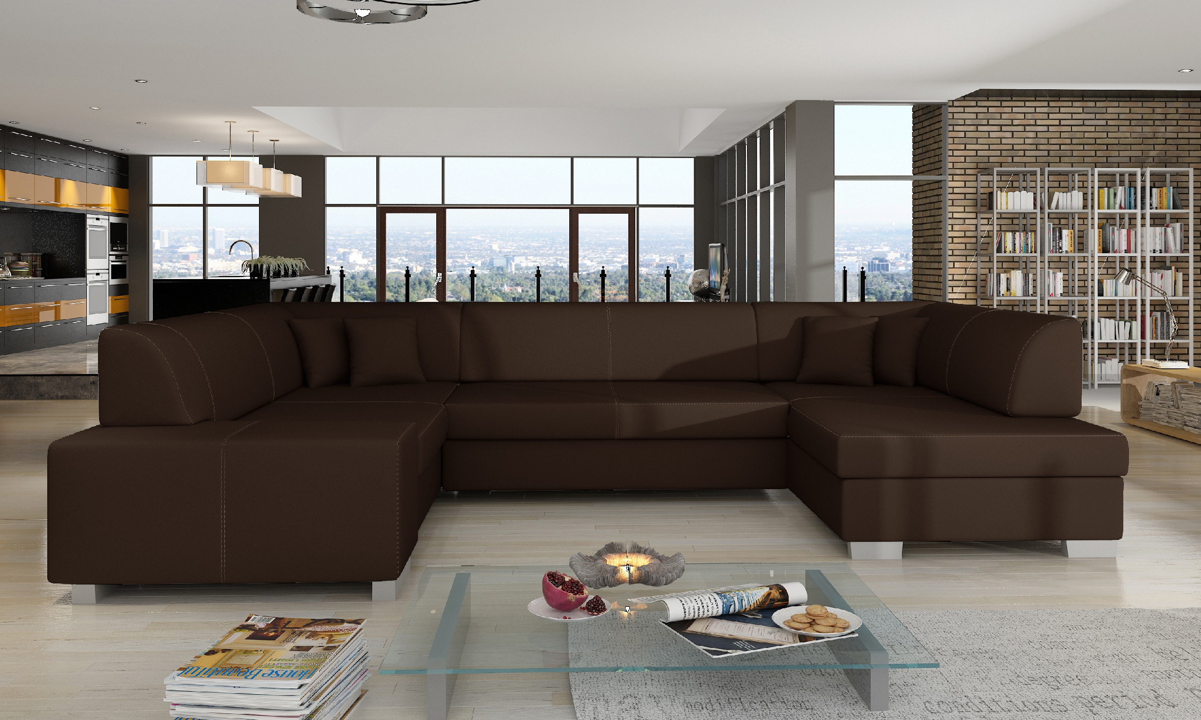 Sedací souprava Havana Provedení: Levá U, látka: Soft 66 dark brown
