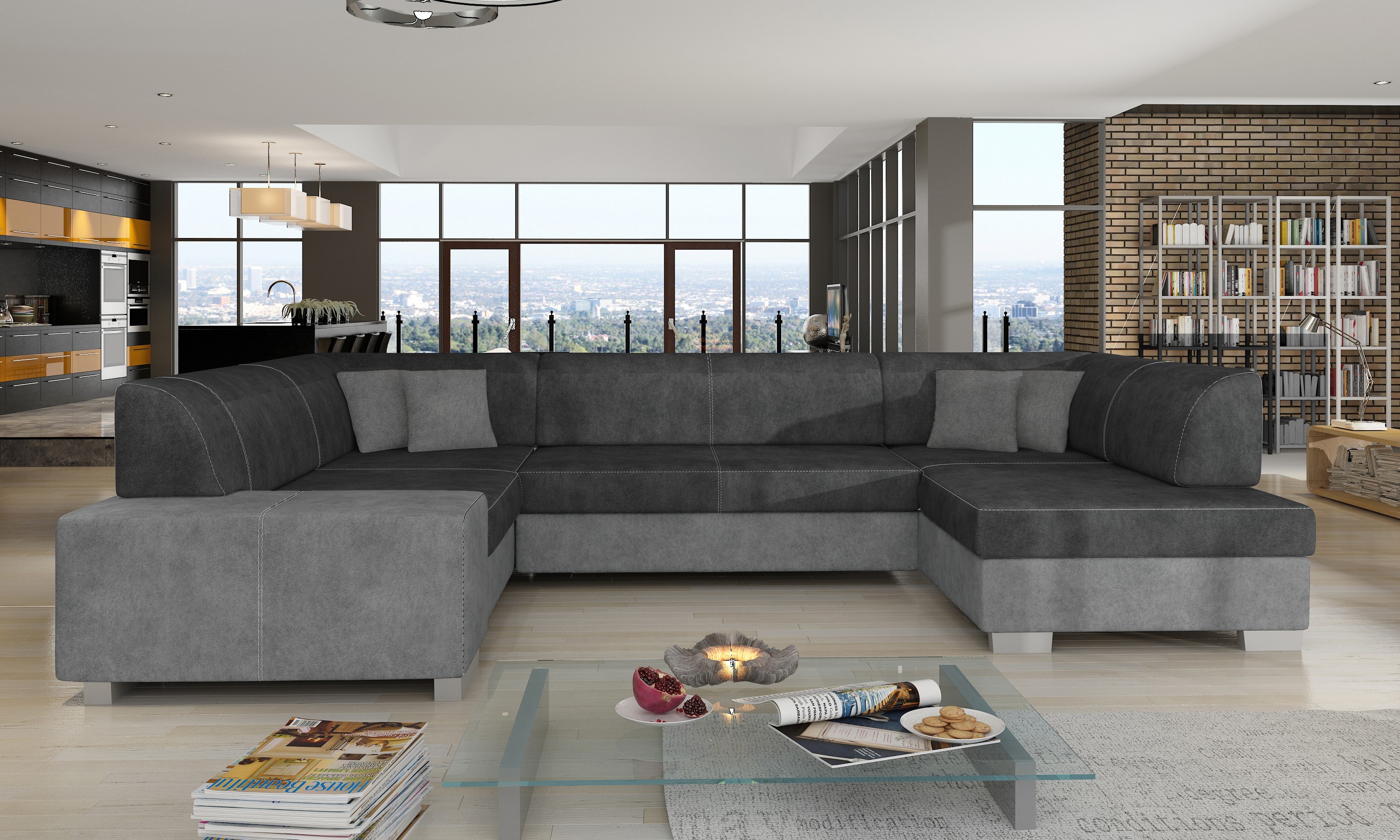 Sedací souprava Havana Provedení: Pravá U, látka: Dora 96/Dora 90