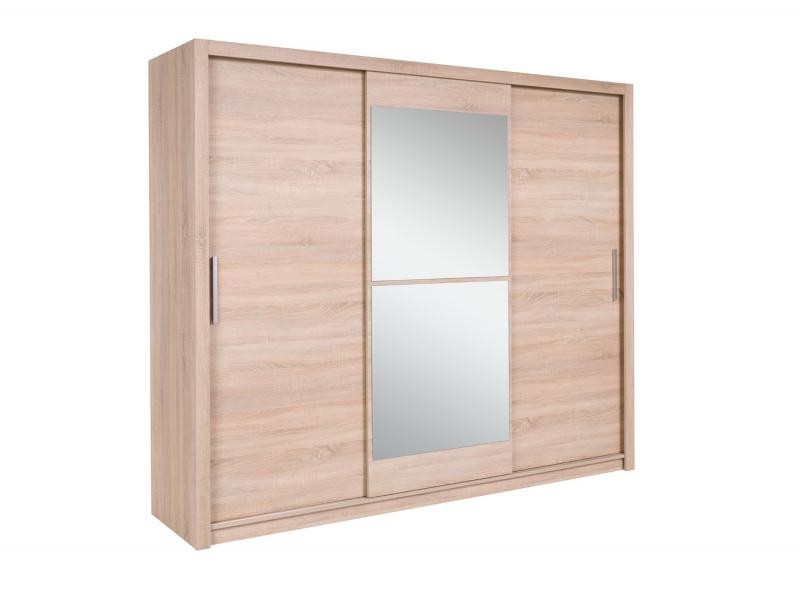 Šatní skříň Mistral Barva korpusu: Dub - sonoma, Rozměry: 250 cm, Dveře: Zrcadlo - Dub - sonoma,Zrca