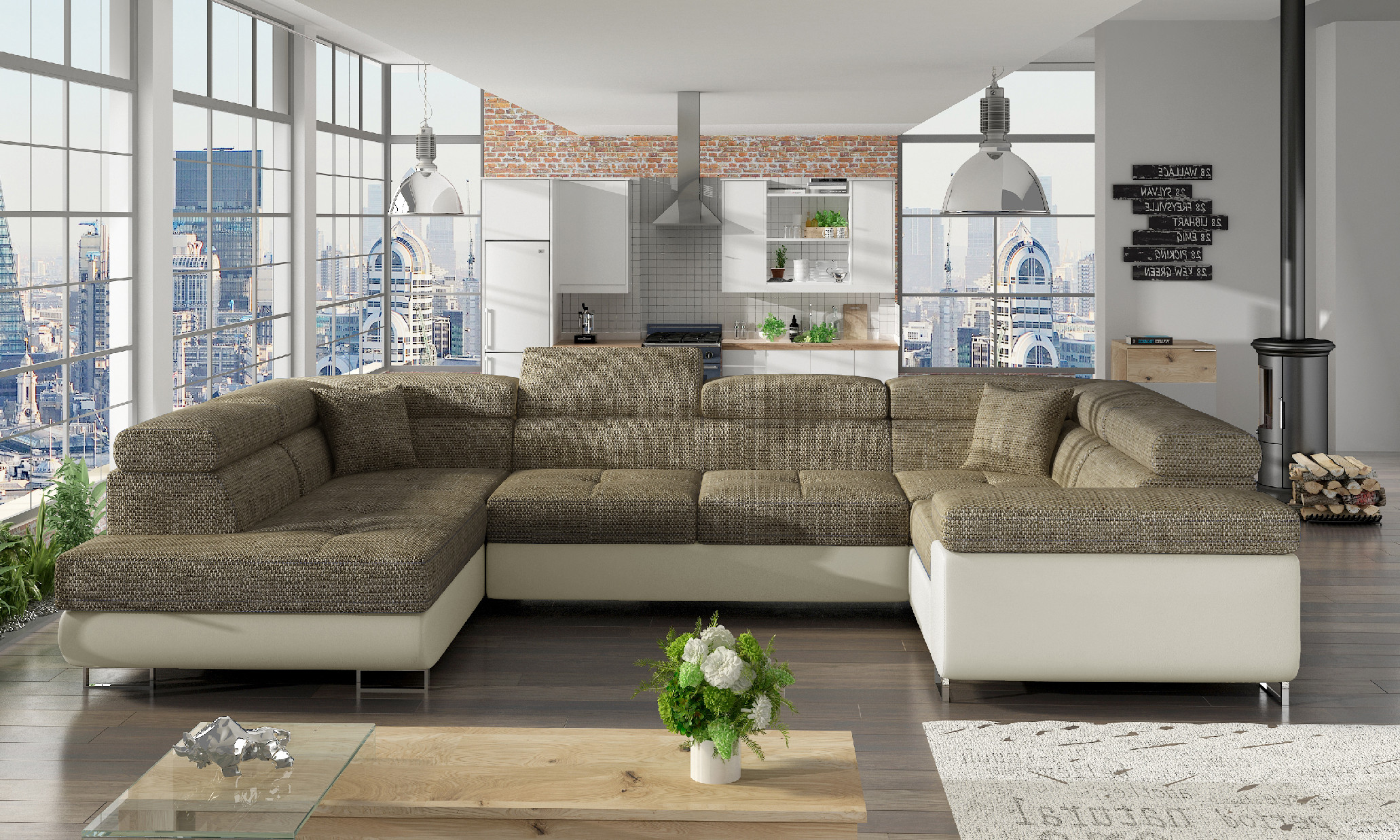 Sedací souprava Letto Provedení: Levá U, látka: Sawana 14/ Soft 17 (obrázek 6)