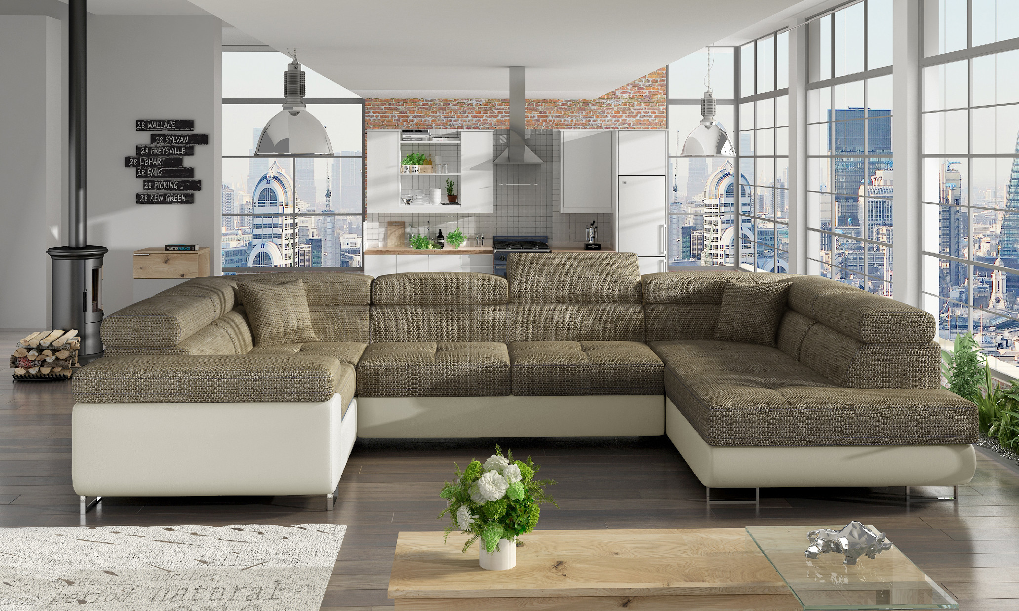 Sedací souprava Letto Provedení: Levá U, látka: Sawana 14/ Soft 17 (obrázek 7)