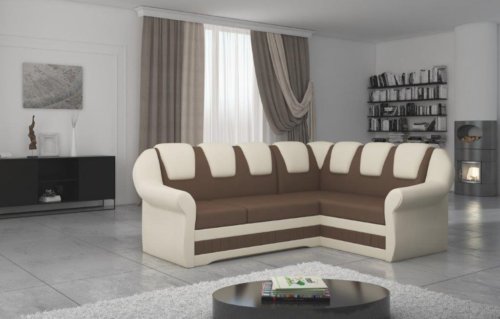 Sedací souprava Lord II Provedení: Pravá varianta, látka: Soft 15 brown/ Soft 33 beige - Soft 15 bro