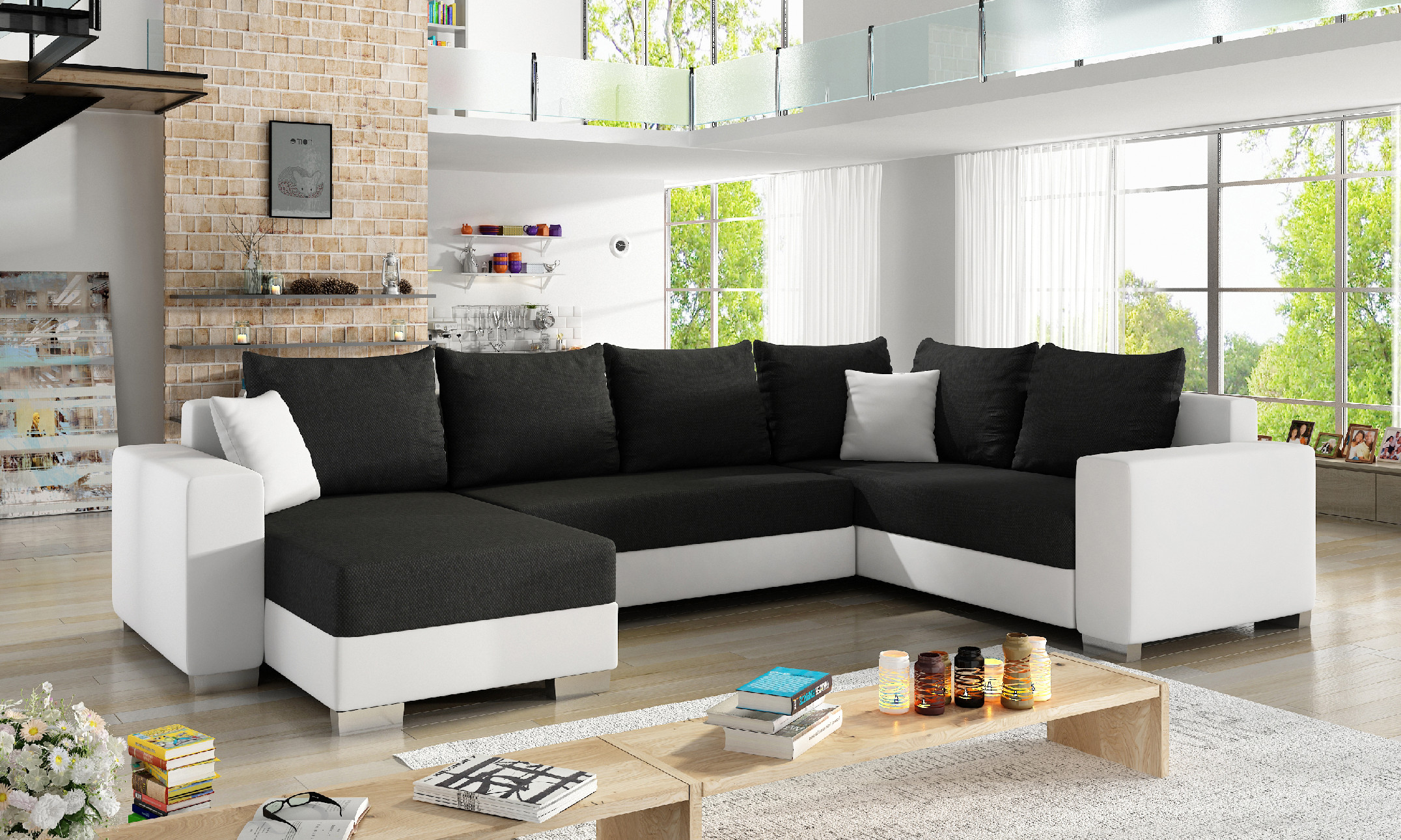 Levně Sedací souprava Marco Provedení: Levá U, látka: Sawana 14/ Soft 17 white
