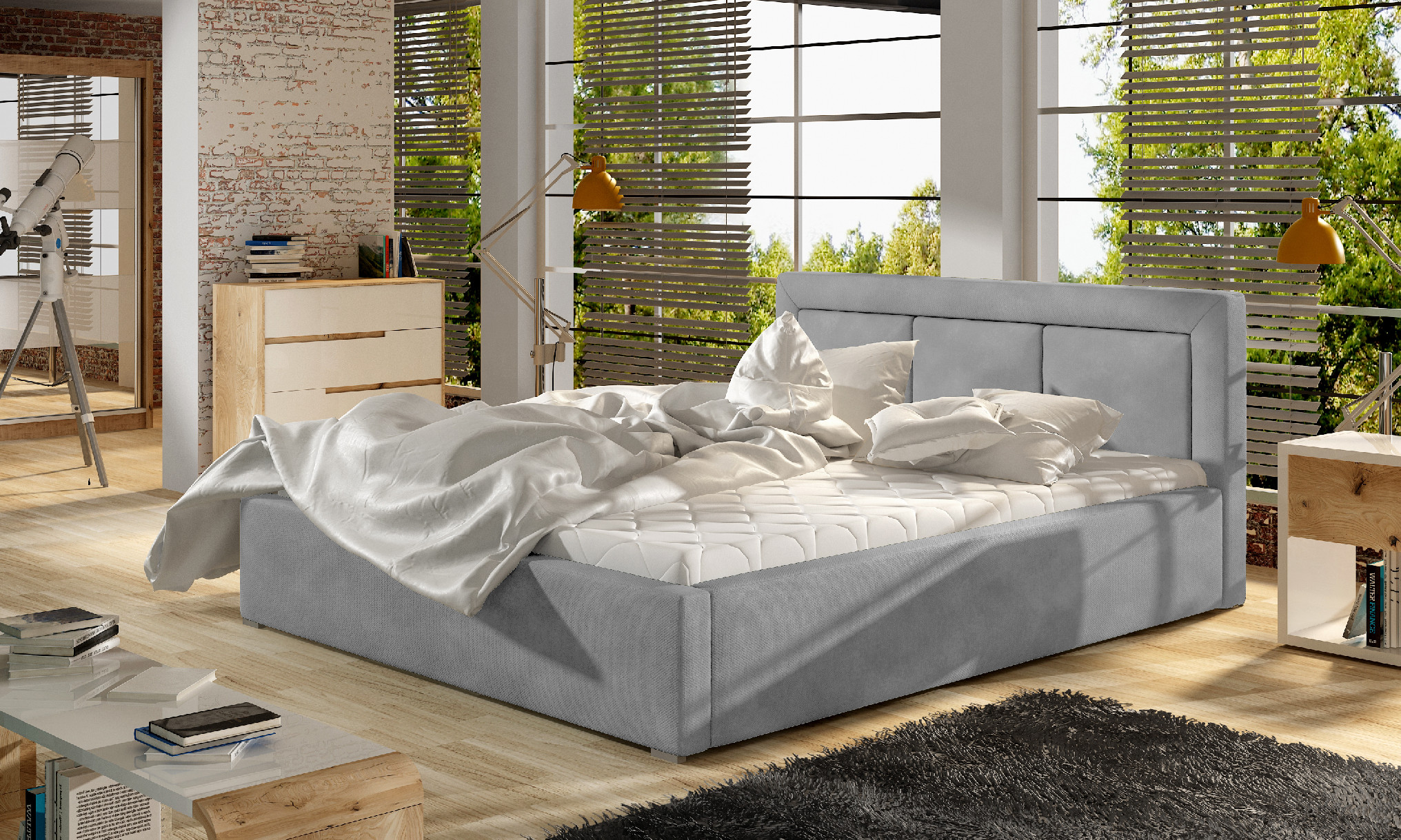 Postel Belluno - kovový rám postele Rozměr: 180x200 cm, látka: Paros 5 - Paros 5