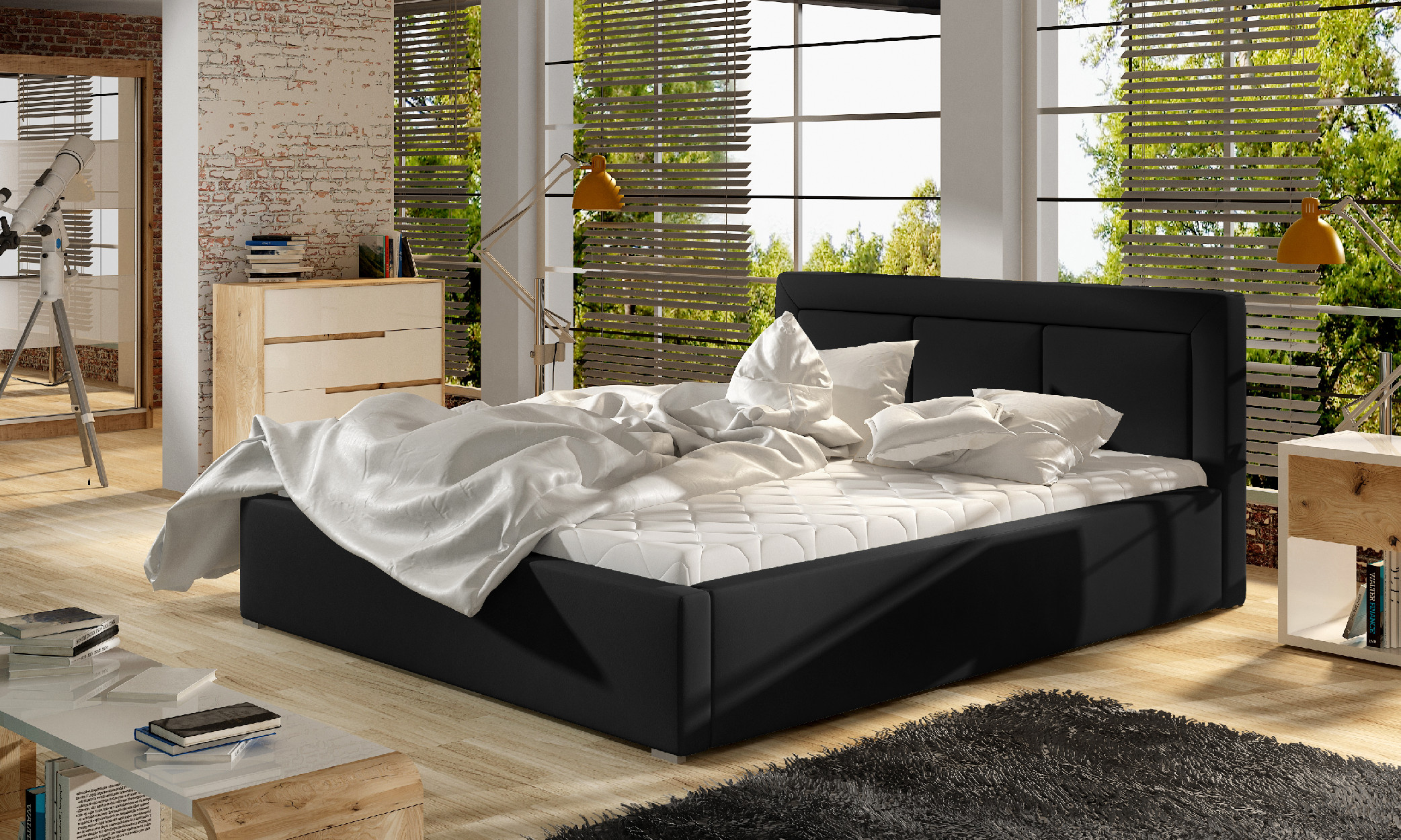 Postel Belluno - kovový rám postele Rozměr: 180x200 cm, látka: Soft 11 - Soft 11