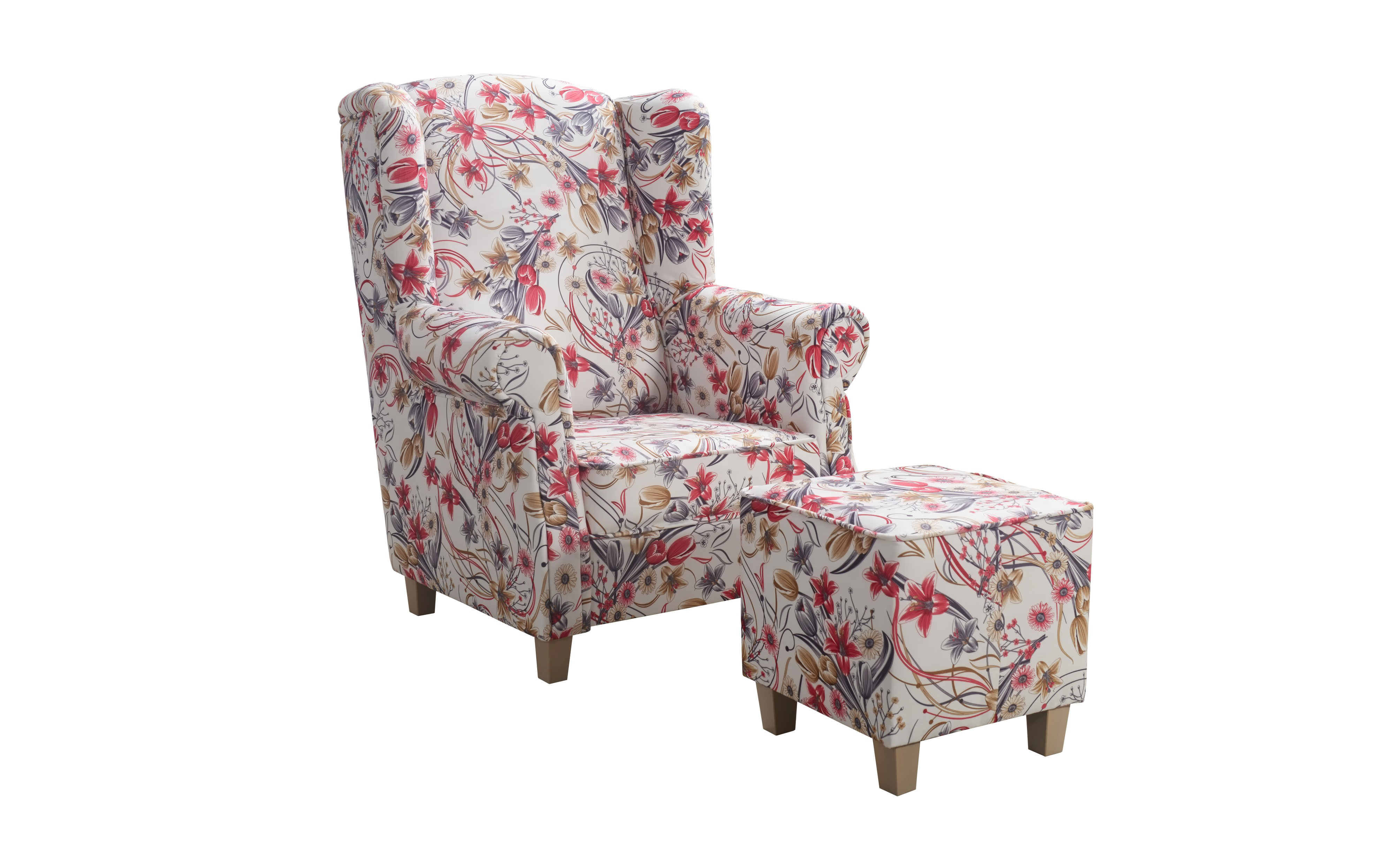 Křeslo As s taburetem AN-4782 Provedení: Křeslo + taburet, Nožičky: Černé, látka: AN-4782