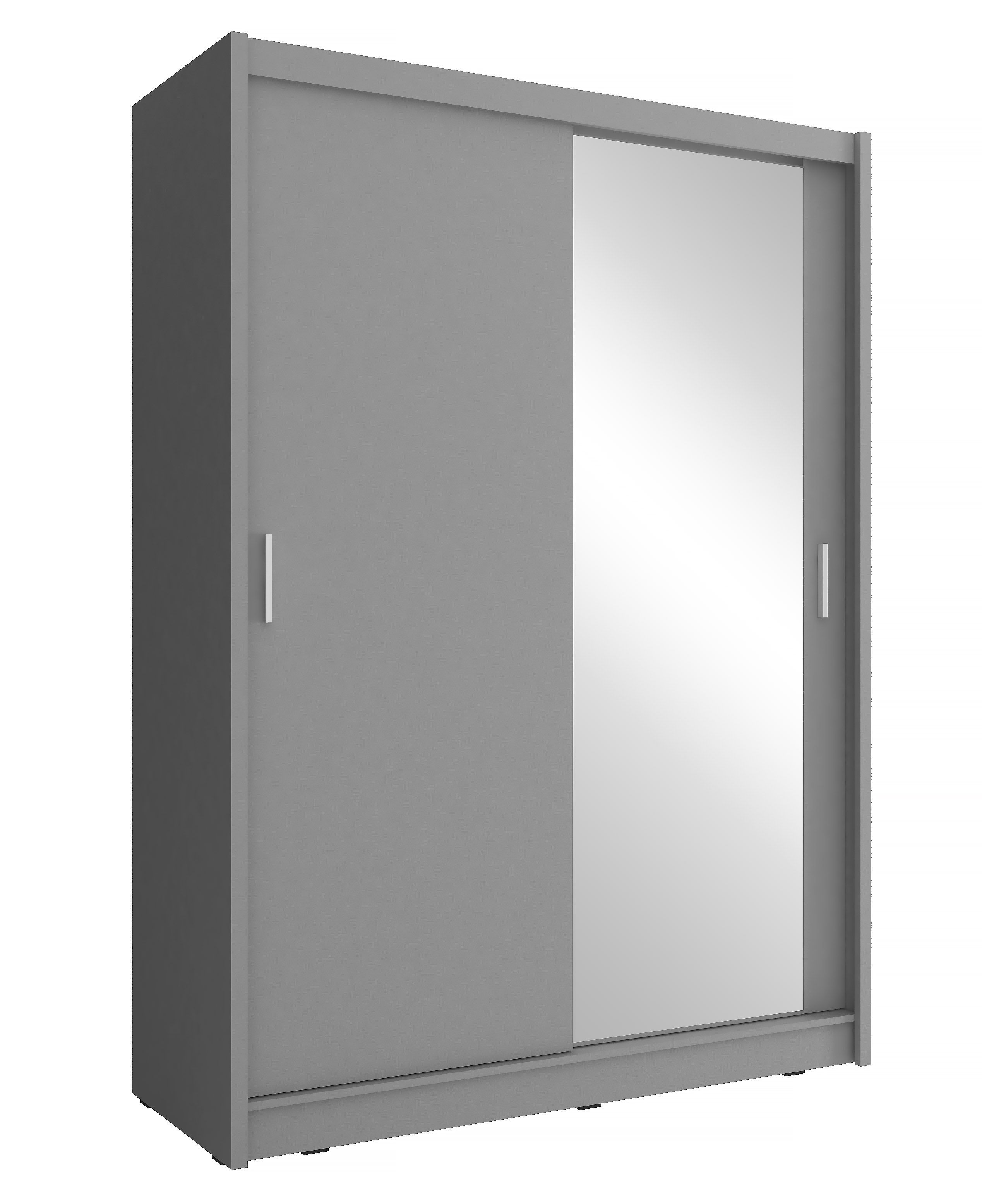 Šatní skříň Maja 1 zrcadlo 130/150 Barva korpusu: Grafit, Rozměry: 150 cm, Dveře: Zrcadlo - Grafit,Z