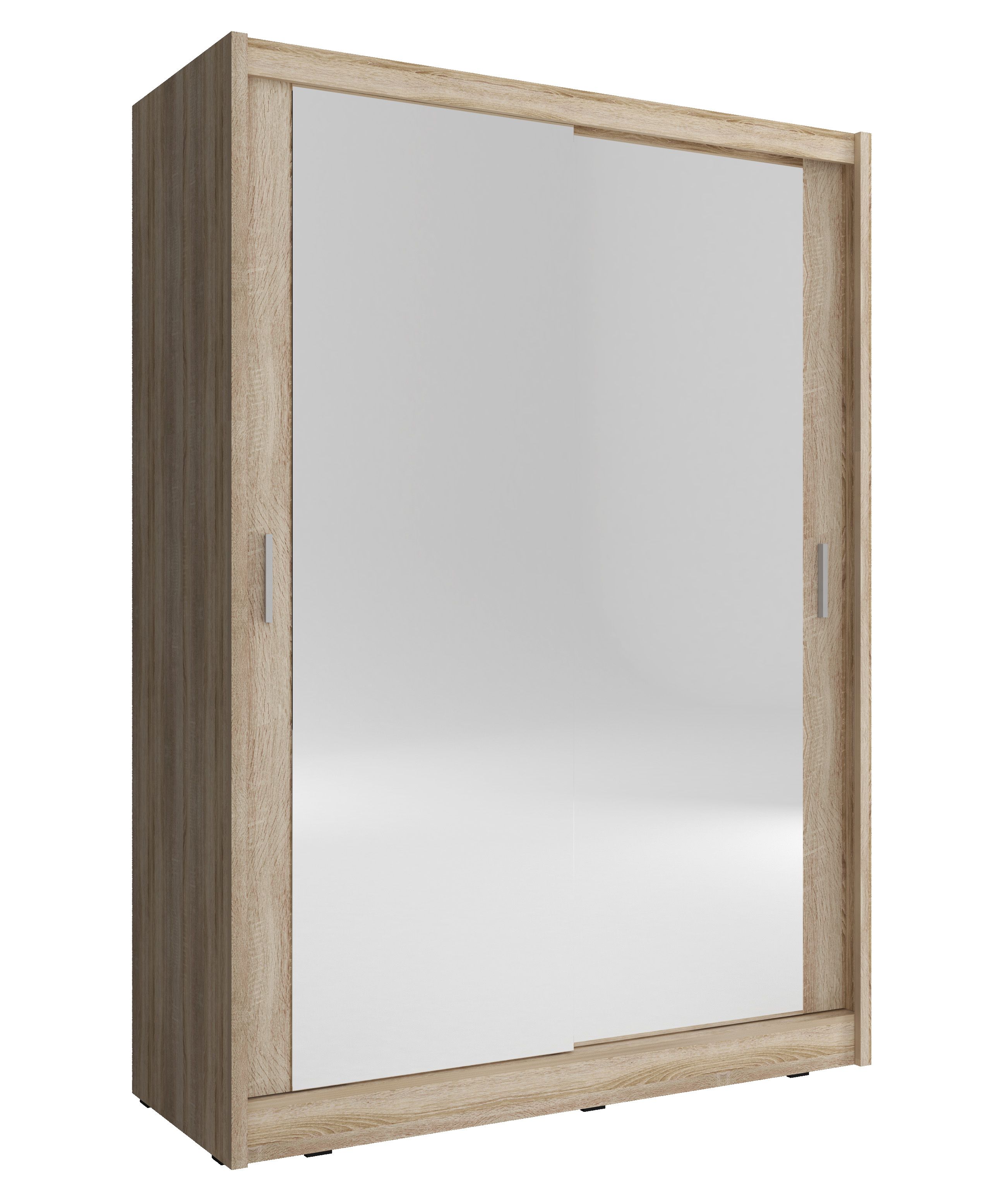 Šatní skříň Maja 2 zrcadla 130/150 Barva korpusu: Dub - sonoma, Rozměry: 150 cm, Dveře: Velká zrcadl