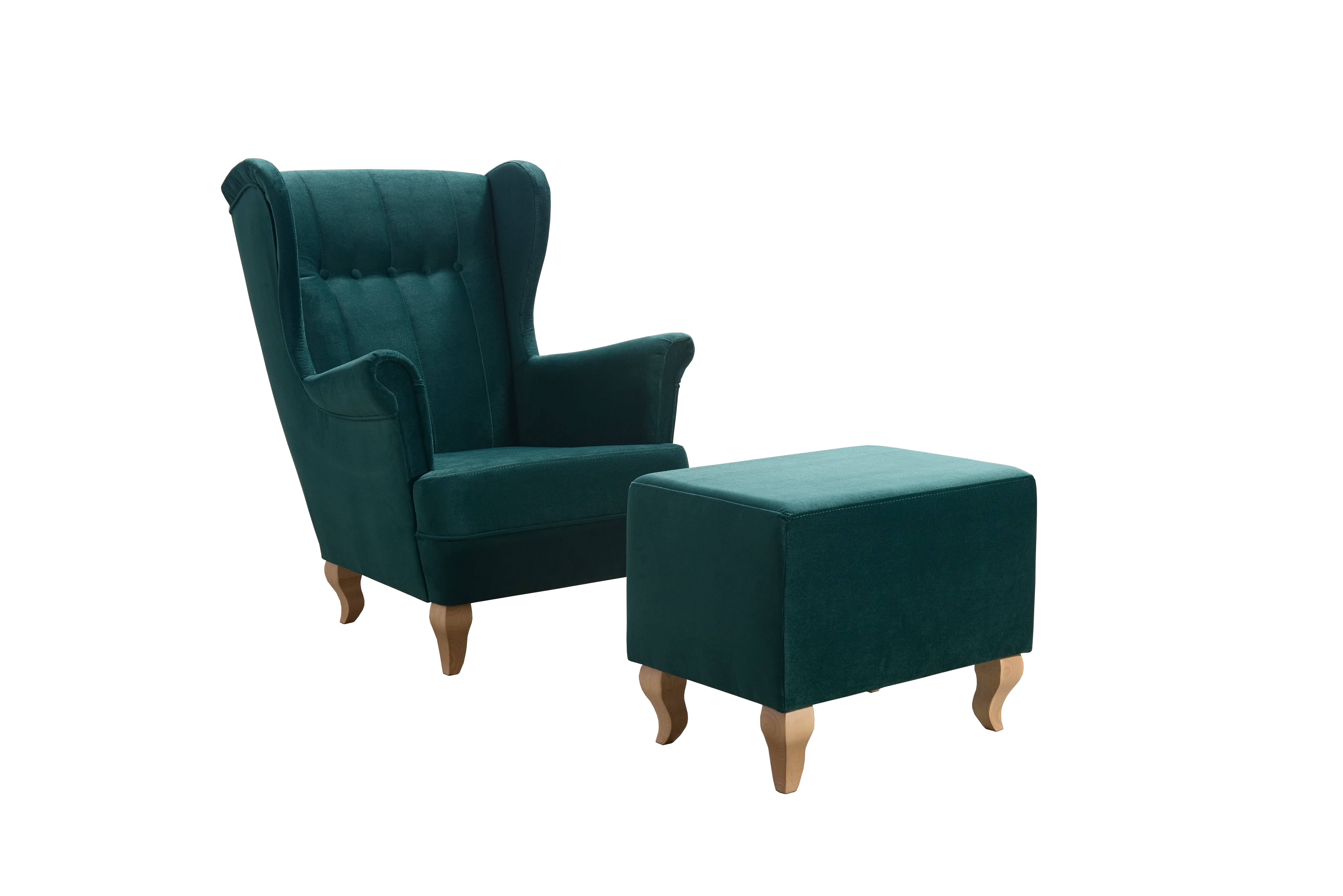 Křeslo Rojal s taburetem Kronos 19 Provedení: Pouze křeslo, Nožičky: Bílé, látka: Kronos 19