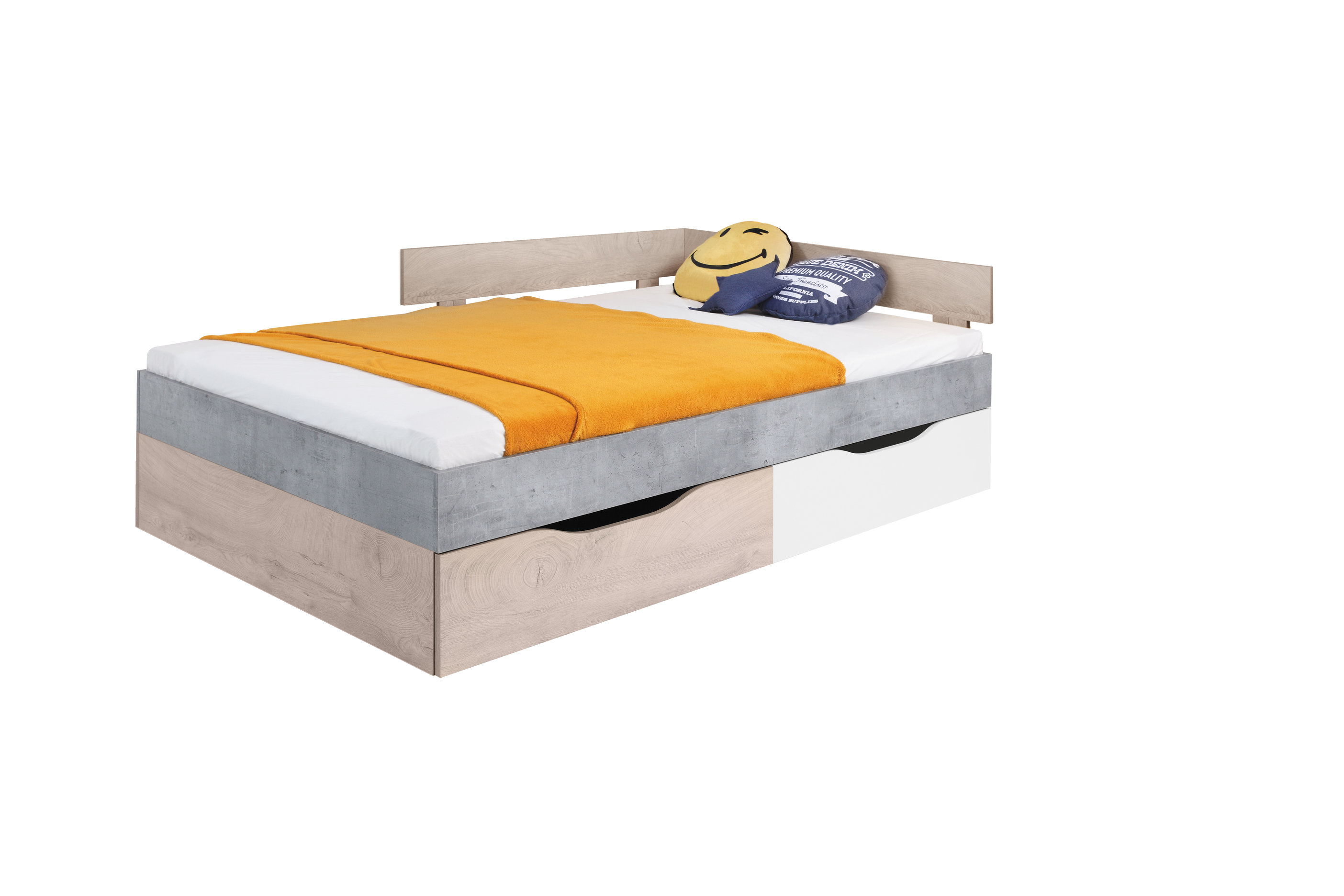 Dětská postel Sigma SI16 Barva korpusu: Bílá/Beton, Varianta Si: Pravá - Bílá,Beton