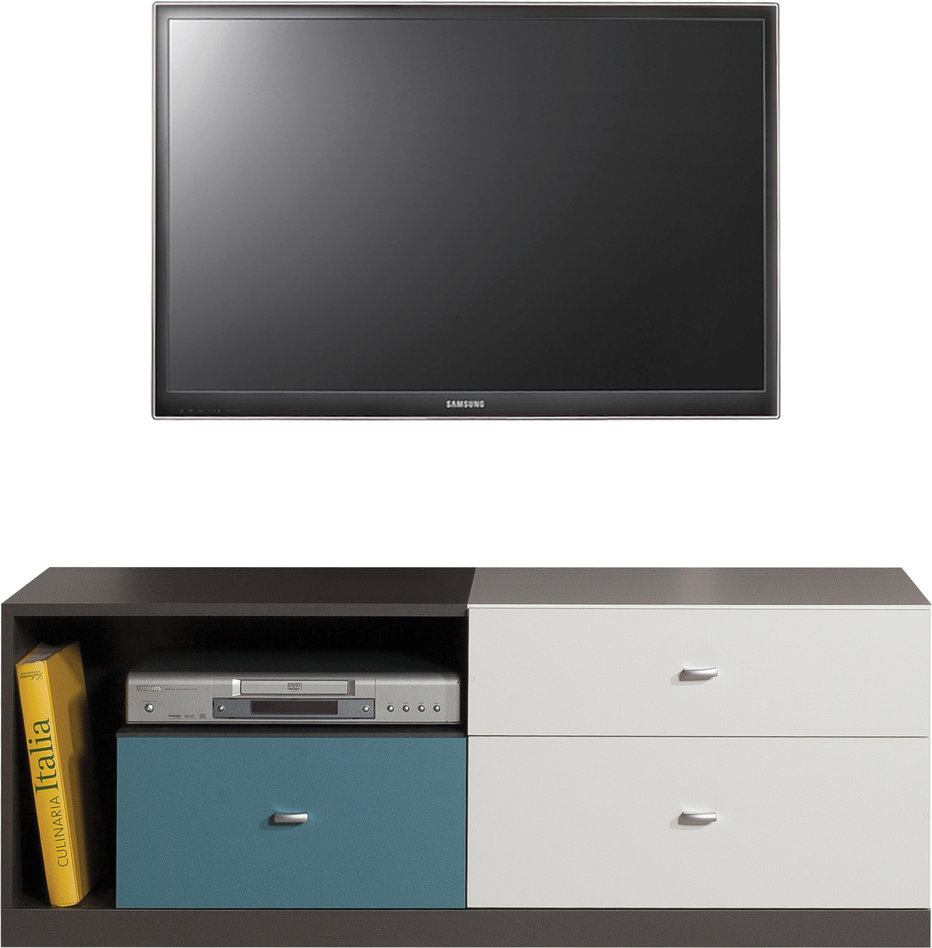 TV stolek Tablo TA8 Barva korpusu: Grafit/Bílá/Modrá - Grafit,Bílá,Modrá